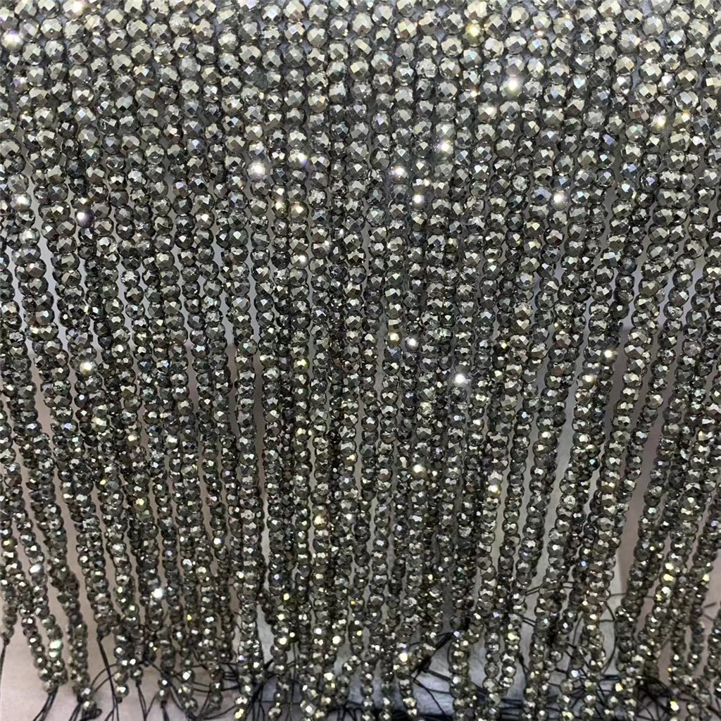 Chuỗi Hạt Đá Pyrite Tự Nhiên 2 / 3 / 4mm