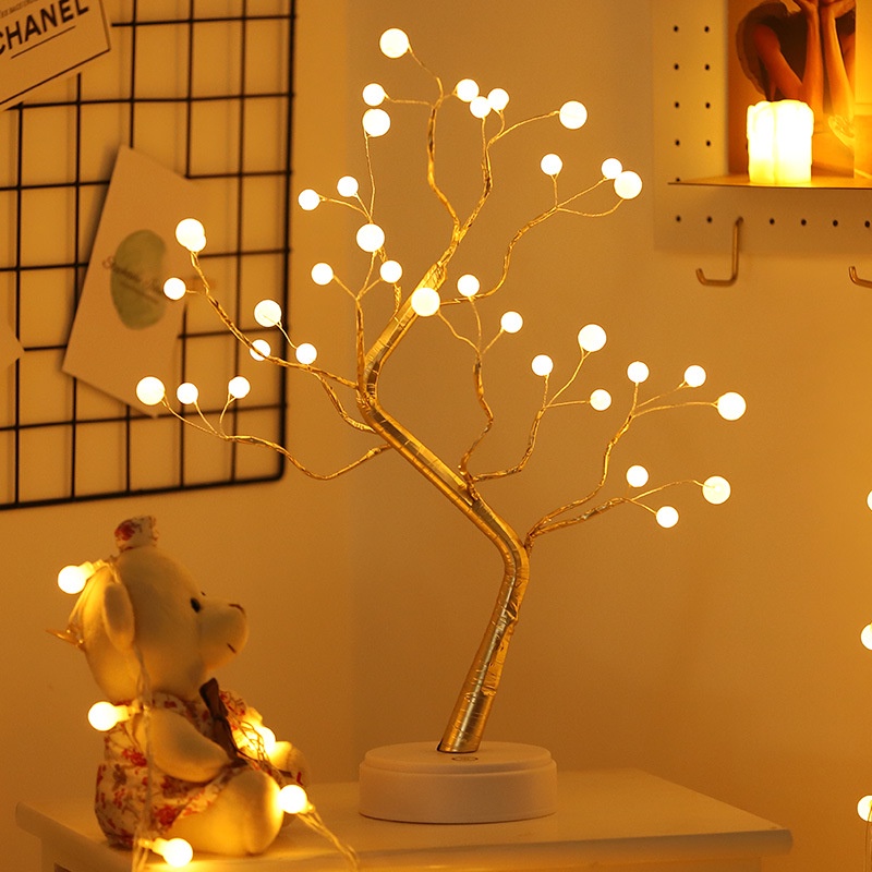 Cây Ánh Sáng led Màu Vàng Dạ Quang Dùng Trang Trí Nhà Cửa / Tiệc Tùng Chiều Cao 50cm