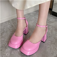 Giày Cao Gót Da Mềm Mũi Vuông 3.15 Inch Thời Trang Cho Nữ
