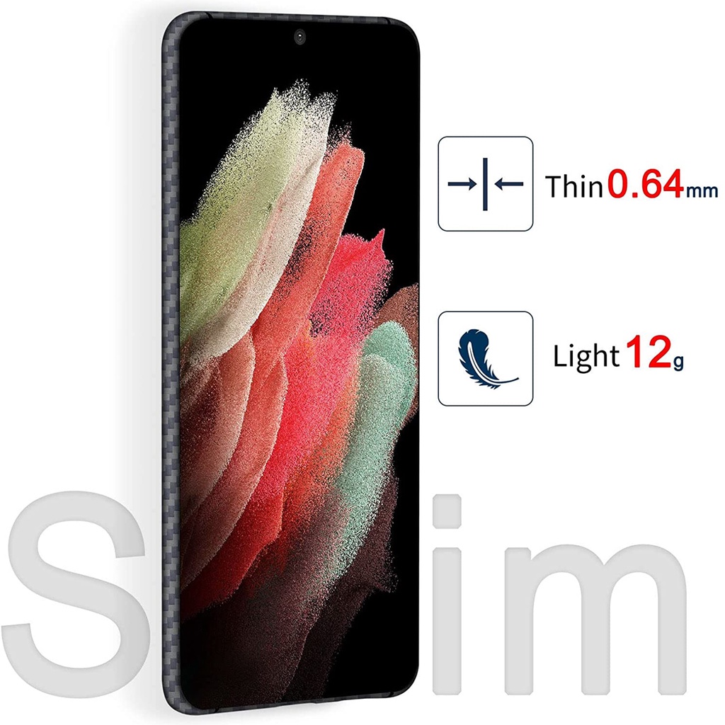 Ốp lưng siêu mỏng bằng sợi Carbon chính hãng cho Samsung Galaxy S24 Ultra S23 Ultra S22 Ultra