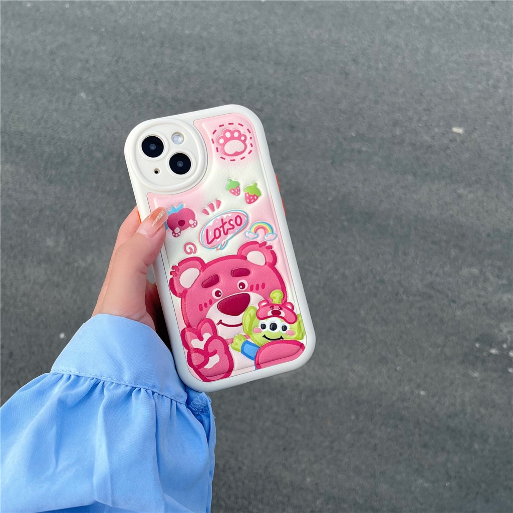 Ốp Điện Thoại Da Viền TPU Dẻo In Họa Tiết Hoạt Hình Dễ Thương Cho iphone 14 Pro Max 13 Pro Max 12 Pro Max