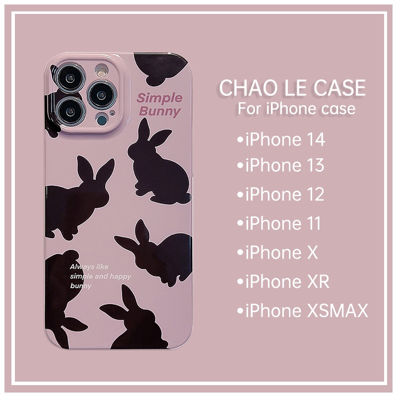 Ốp lưng điện thoại chống sốc màu tím cho iphone 14 pro max 13 ốp cứng iphone 12 11 pro xs max xr x/xs 7 8 plus ốp lưng thỏ dễ thương