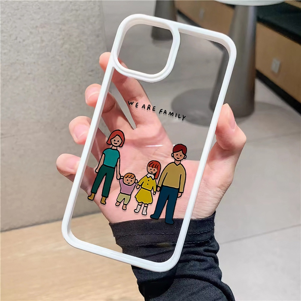 Ốp Điện Thoại Nhựa acrylic Cứng Trong Suốt In Hình Gia Đình Thời Trang Cho iphone 14promax 11 13 12 7Plus X XS Max