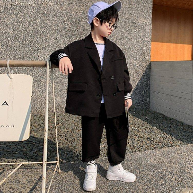* * B Bộ Đồ vest Phong Cách Phương Tây Thời Trang Xuân Thu 2021 Mới Cỡ Lớn cho bé trai