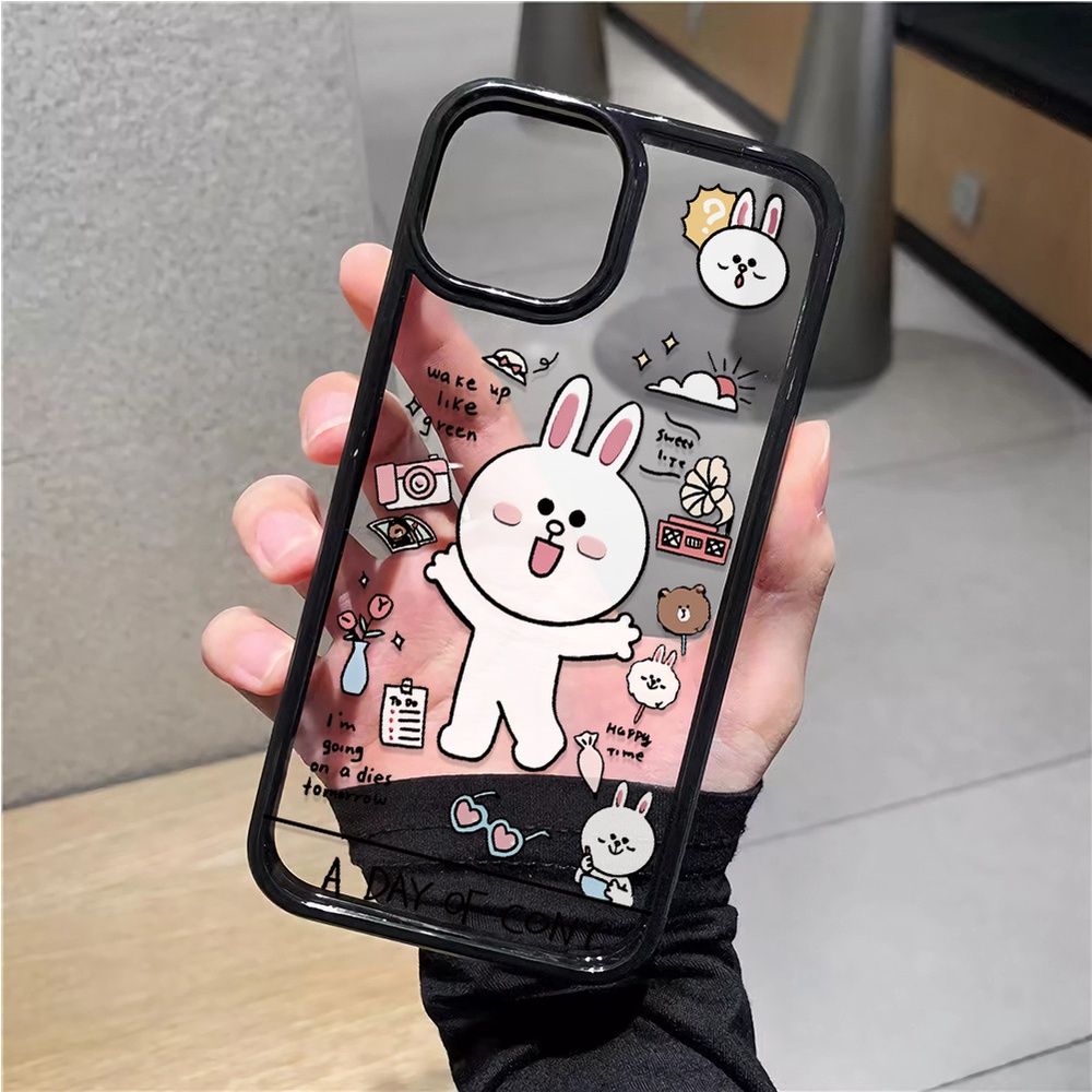 Ốp Điện Thoại Nhựa Acrylic Cứng Trong Suốt In Hình Gấu Trắng Đáng Yêu Cho iphone 14promax 11 13 12 7Plus 8 X XS Max
