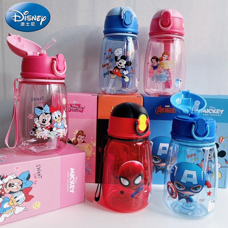 Bình nước Disney Spiderman/Captain America/Princess người nhện cho bé loại cao cấp