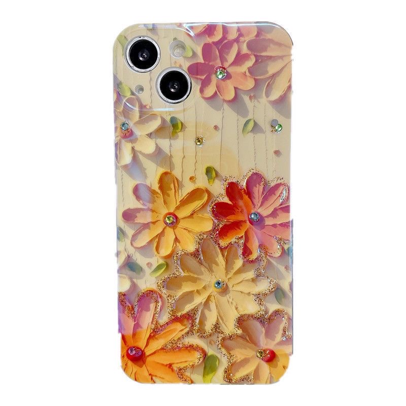 Ins style Oil painting daisy Phone Case compatible for iPhone11 11ProMax 13 13Pro 13ProMax Soft XS X XR 12 12Pro 12ProMax 14 14Pro 14ProMax
