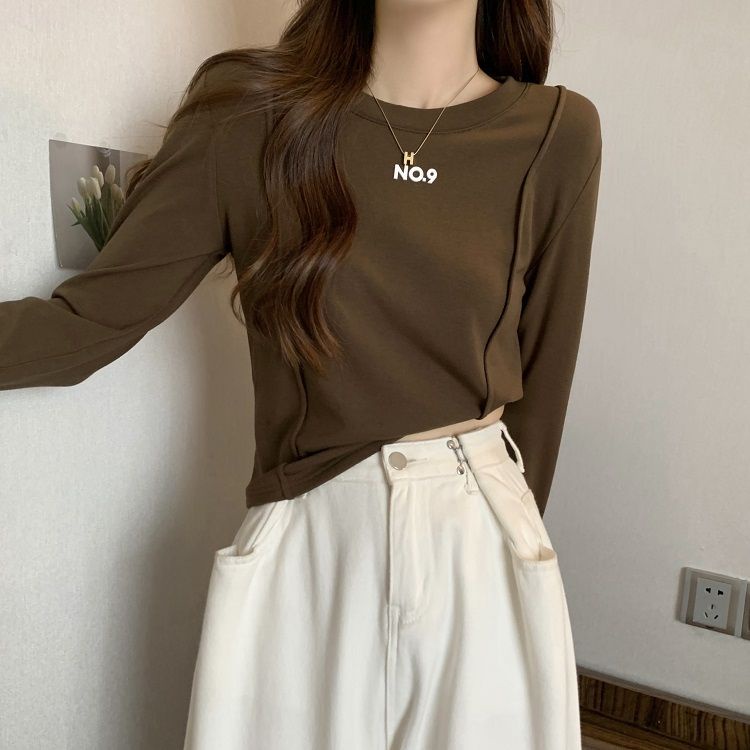 Áo Thun Tay Dài Màu Trắng Dáng Ôm Cỡ Lớn Thời Trang Thu Đông Mới Cho Nữ