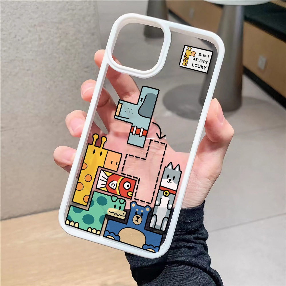 Ốp Điện Thoại Nhựa Acrylic Cứng Trong Suốt Hình Máy Chơi Game Tetris Cho iphone 14promax 11 13 12 7Plus 8 X XS Max
