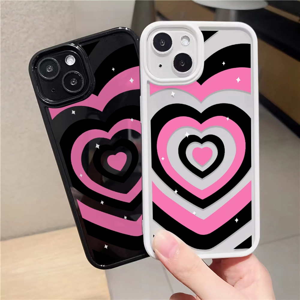 Ốp Điện Thoại Nhựa Acrylic Cứng Trong Suốt In Hình Trái Tim Đáng Yêu Cho iphone 14promax 11 13 12 7Plus 8 X XS Max
