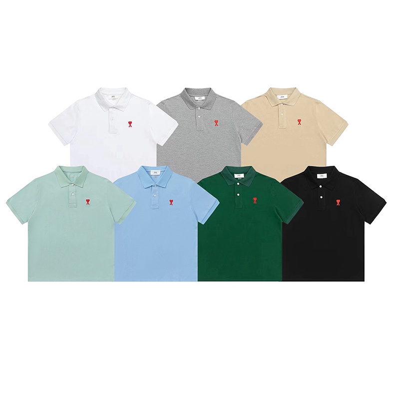 Áo Thun Polo Họa Tiết Thêu Trái Tim Nhỏ Nhắn Phong Cách Đường Phố Chất Lượng Cao