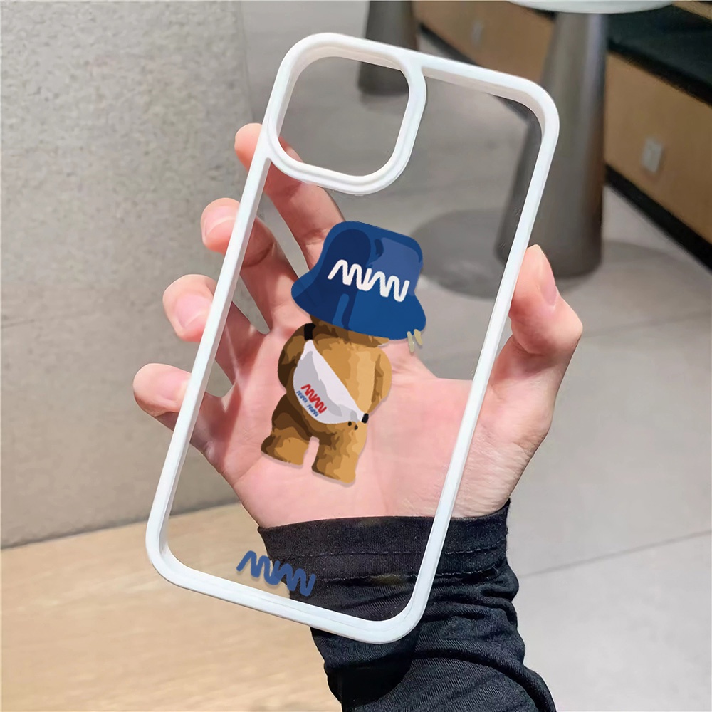 Ốp Điện Thoại Nhựa Acrylic Cứng Trong Suốt Hình Gấu NASA Cho iphone 14promax 11 13 12 7Plus 8 X XS Max