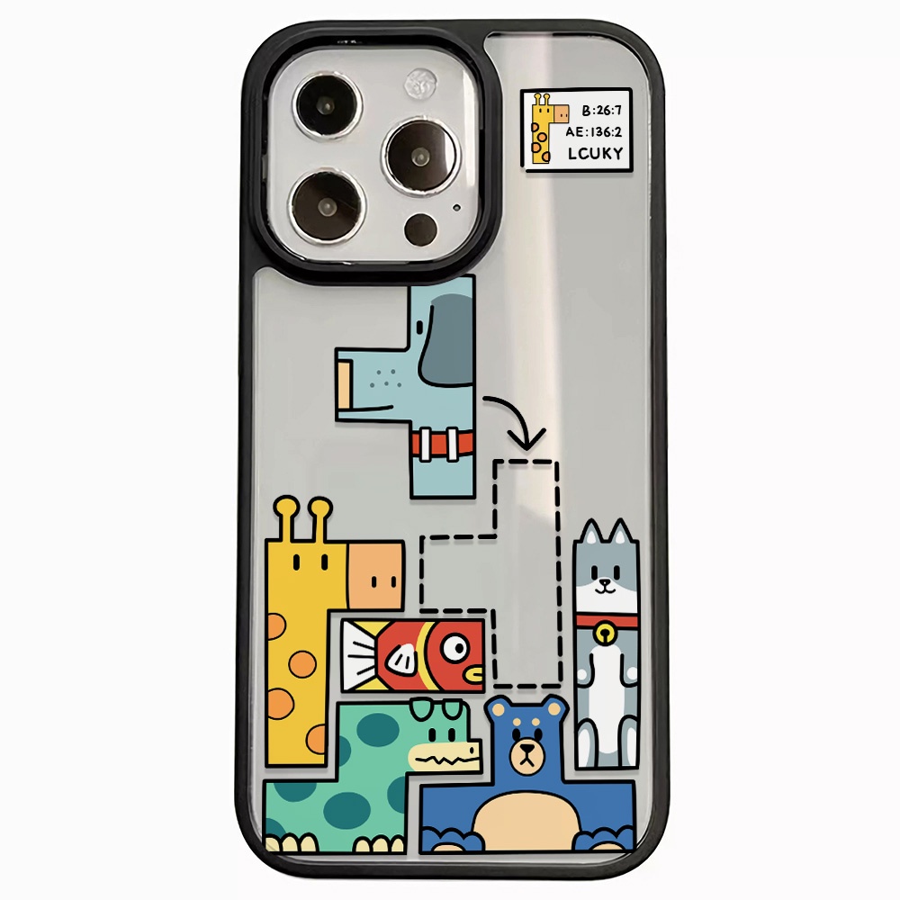Ốp Điện Thoại Nhựa Acrylic Cứng Trong Suốt Hình Máy Chơi Game Tetris Cho iphone 14promax 11 13 12 7Plus 8 X XS Max