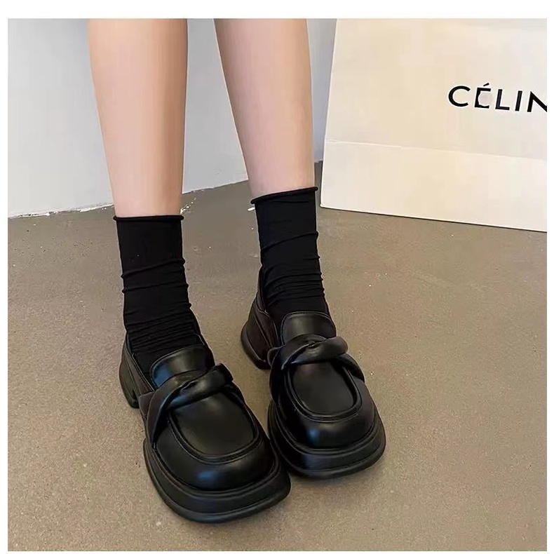 Giày Da Oxford Đế Dày Tăng Chiều Cao Thời Trang Mùa Xuân 2023 Phong Cách Retro