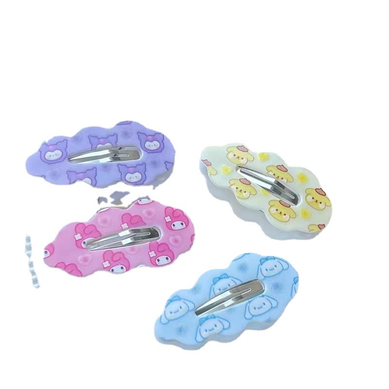 Kẹp Tóc Sanrio Pochacco Kuromi HelloKitty Pompom Purin Ngọt Ngào Cá Tính Thời Trang Cho Nữ