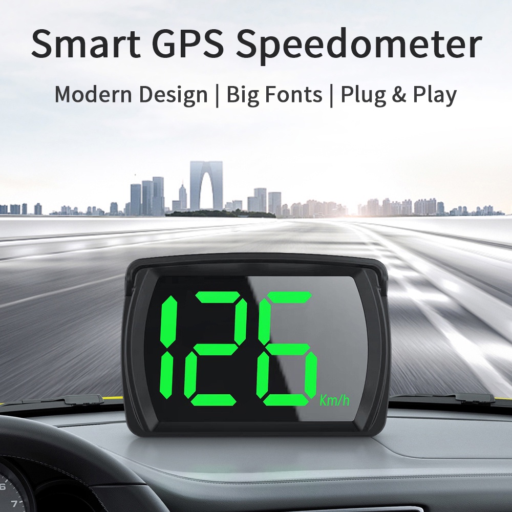 2023 Màn hình hiển thị đầu HUD GPS mới nhất KMH Big Font Đồng hồ tốc độ kỹ thuật số Cắm và chạy cho tất cả các ô tô