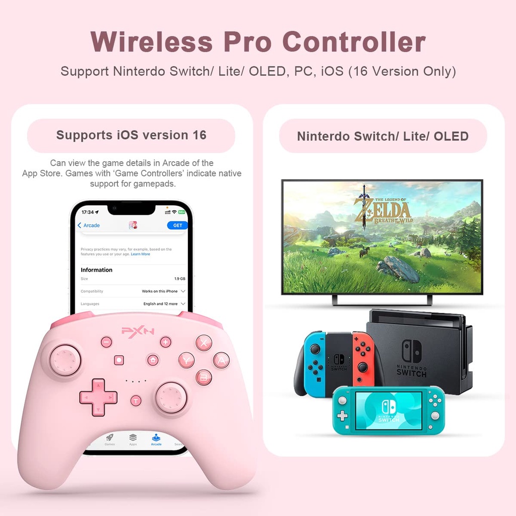 NINTENDO Tay Cầm Điều Khiển Chơi Game Kết Nối Bluetooth Cho PC iOS 16 Lite / PC USB