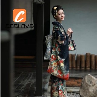 Truyền Thống Yukata Áo choàng nữ Vintage Hoa Kimono Áo choàng trang phục Cosplay quý phái