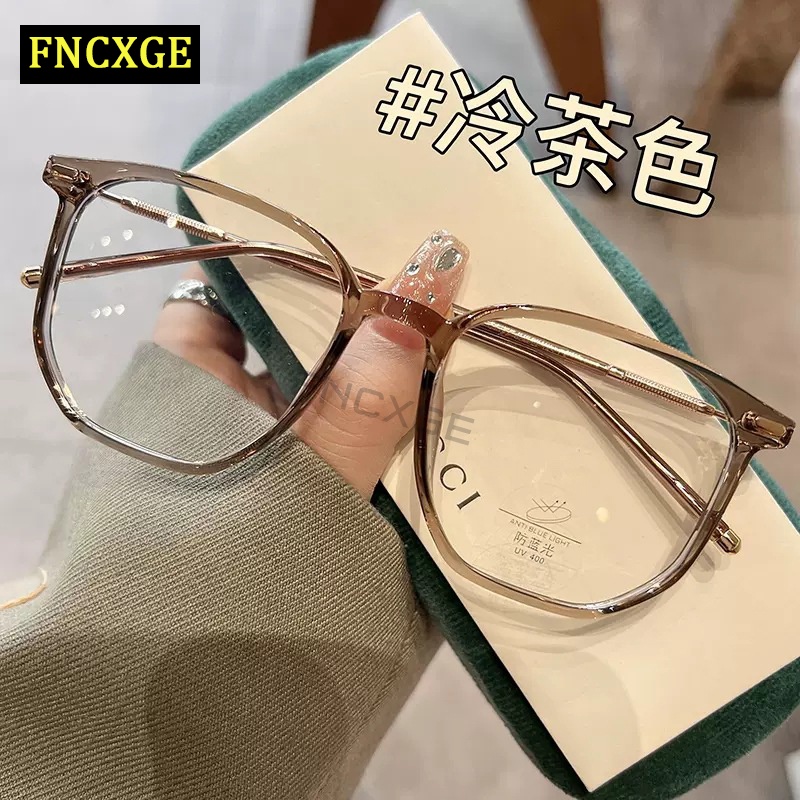 FNCXGE Graded Eyeglasses with Grade -50 100 150 200 Myopia Anti-blue Light Metal Frame Optical Glass