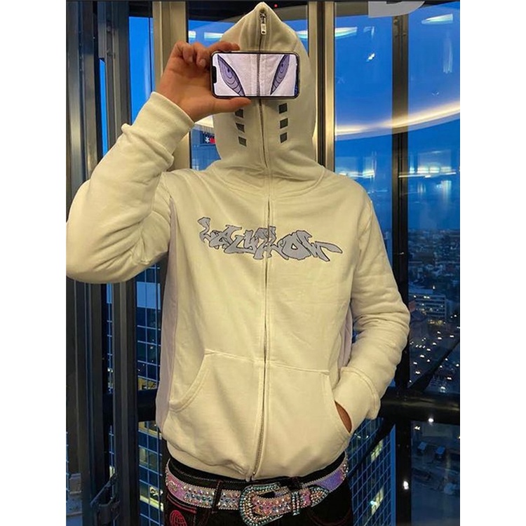 Áo Khoác Hoodie Có Khóa Kéo Toàn Diện Y2K Phong Cách Harajuku Đường Phố Mùa Đông Cho Nam