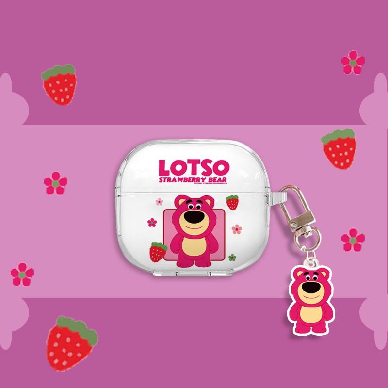 Vỏ bảo vệ hộp sạc tai nghe hình gấu & dâu tây xinh xắn cho Baseus Bowie E3