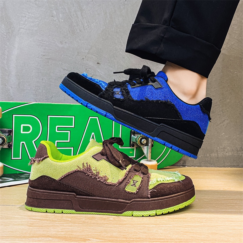 GUDETUD Giày vải thể thao GUDETU đế dày thiết kế chắp vá độc đáo cá tính phong cách vintage Nhật Bản cho nam đi học