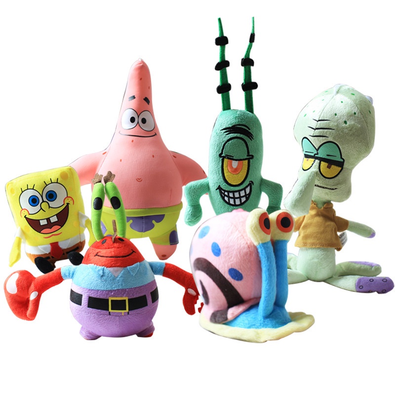 Thú Nhồi Bông Hình SpongeBob Patrick Star Plankton Squidward Mr. Krabs 20-40cm