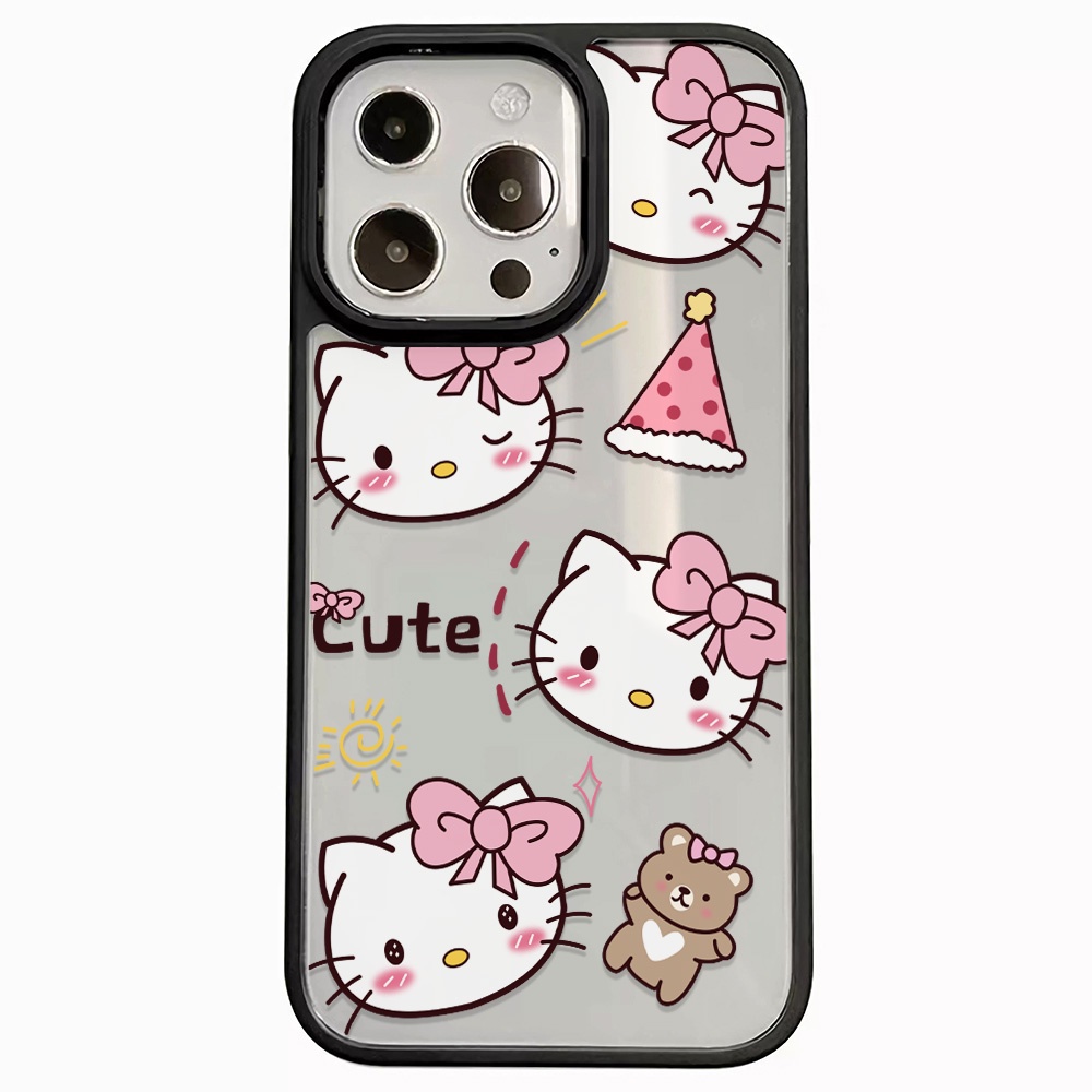 Ốp Điện Thoại Nhựa Acrylic Cứng Trong Suốt Hình Hello Kitty Gấu Cho iphone 14promax 11 13 12 7Plus 8 X XS Max