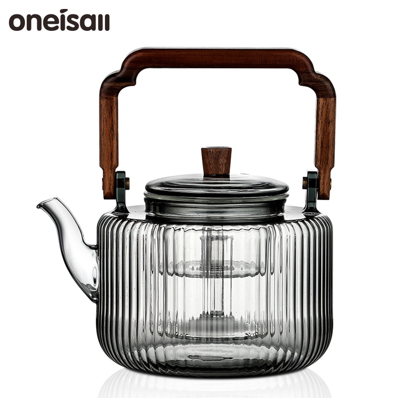 Set ấm trà ONEISALL thủy tinh chịu nhiệt có bộ lọc 1200ml (có bán lẻ)