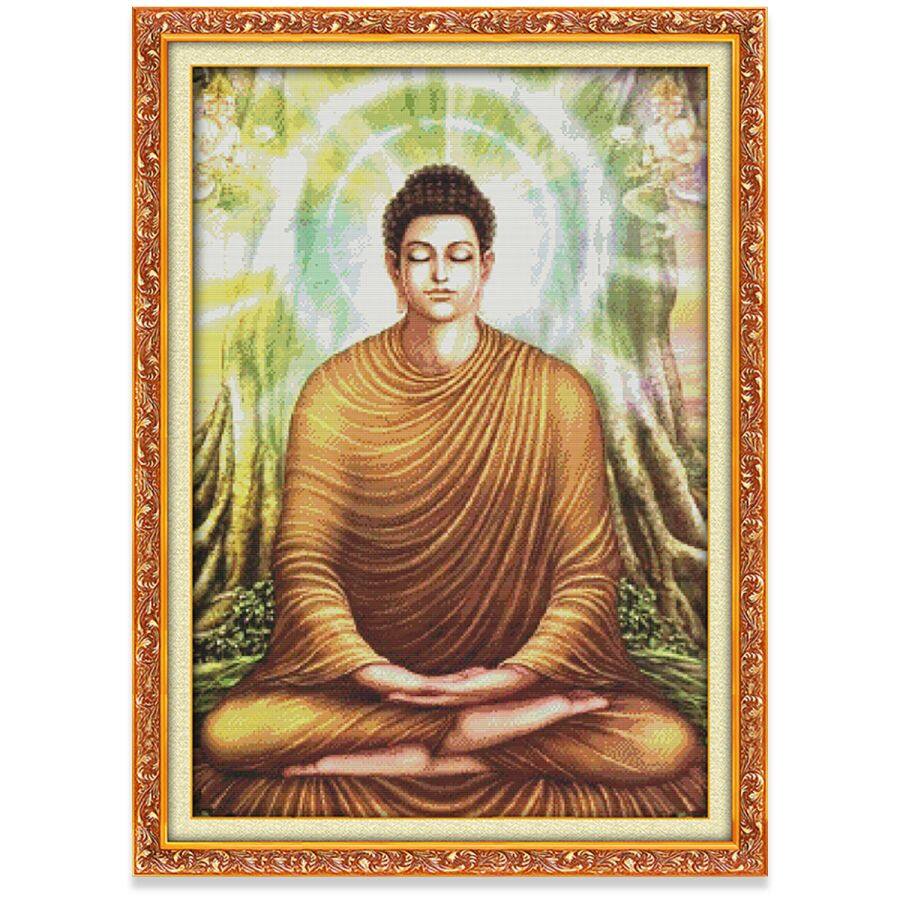 Tranh thêu chữ thập Thích Ca Mâu Ni Đức Phật Phật giáo Bộ thêu chữ thập, Vải in Vải không in 14CT 11CT
