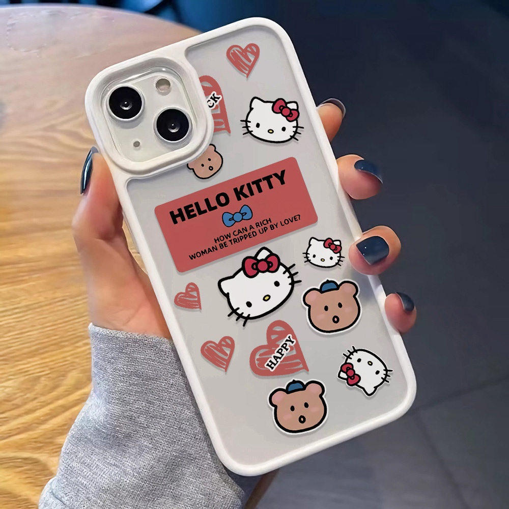 Ốp Điện Thoại Acrylic Trong Suốt Hình Hello Kitty Cho iphone 14promax 11 13 12 7Plus 8 X XS Max