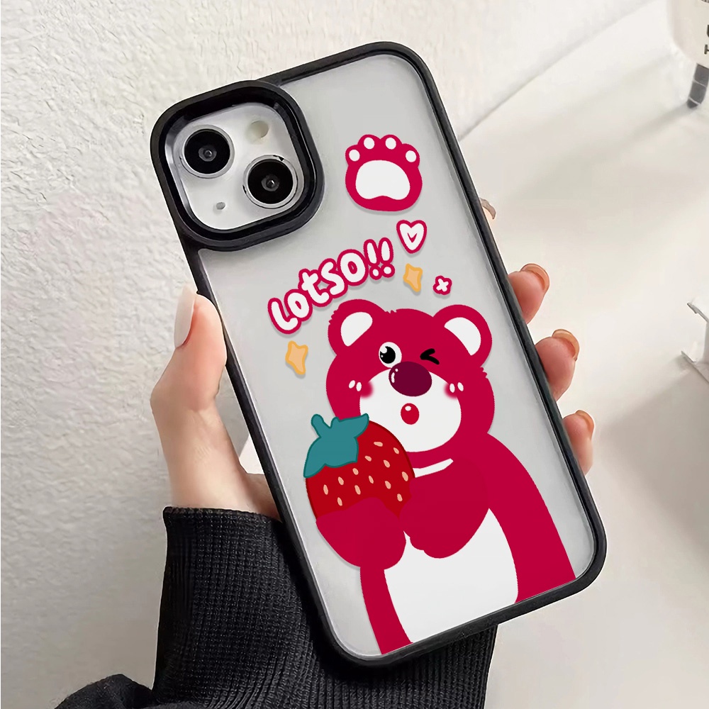 Ốp Điện Thoại Nhựa Acrylic Cứng Trong Suốt In Hình Gấu Lotso Đáng Yêu Cho iphone 14promax 11 13 12 7Plus 8 X XS Max