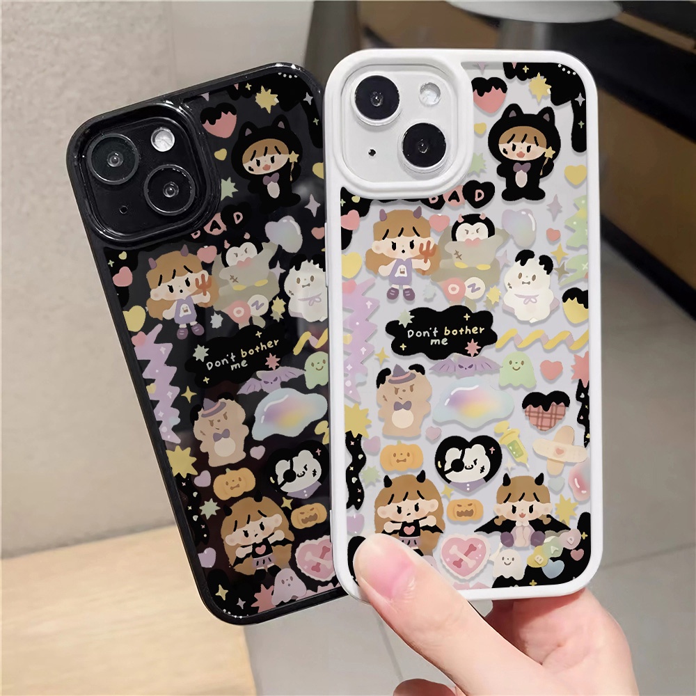 Ốp Điện Thoại Nhựa Acrylic Cứng Trong Suốt In Hình Hoạt Hình Thời Trang Cho iphone 14promax 11 13 12 7Plus 8 X XS Max