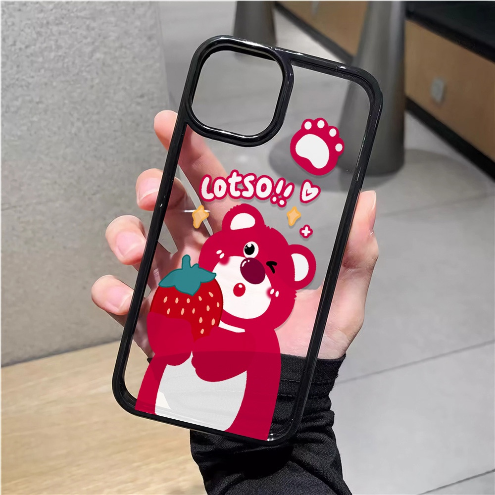 Ốp Điện Thoại Nhựa Acrylic Cứng Trong Suốt In Hình Gấu Lotso Đáng Yêu Cho iphone 14promax 11 13 12 7Plus 8 X XS Max