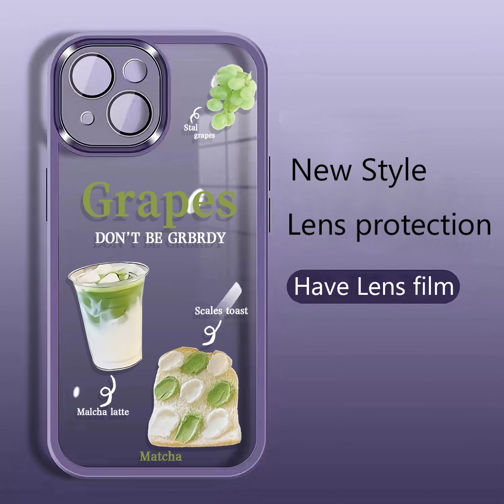 Ốp Điện Thoại Màu Matcha Bằng Kim Loại Bảo Vệ Ống Kính Máy Ảnh Cho iphone 14promax 11 13 12 7Plus X XS Max 7 8