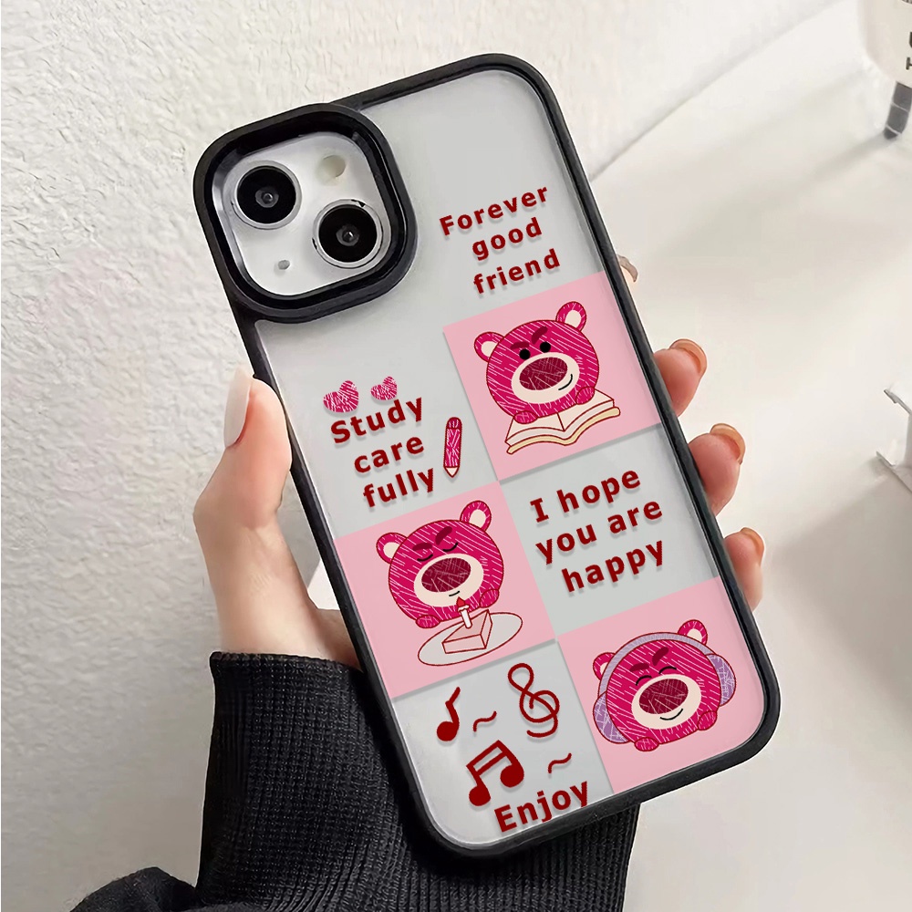 Ốp Điện Thoại Nhựa Acrylic Cứng Trong Suốt Kẻ Ô Cho iphone 14promax 11 13 12 7Plus 8 X XS Max