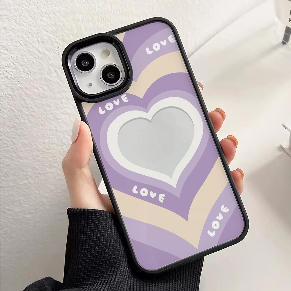 Ốp Điện Thoại Nhựa Acrylic Cứng Trong Suốt In Hình Trái Tim Đáng Yêu Cho iphone 14promax 11 13 12 7Plus 8 X XS Max