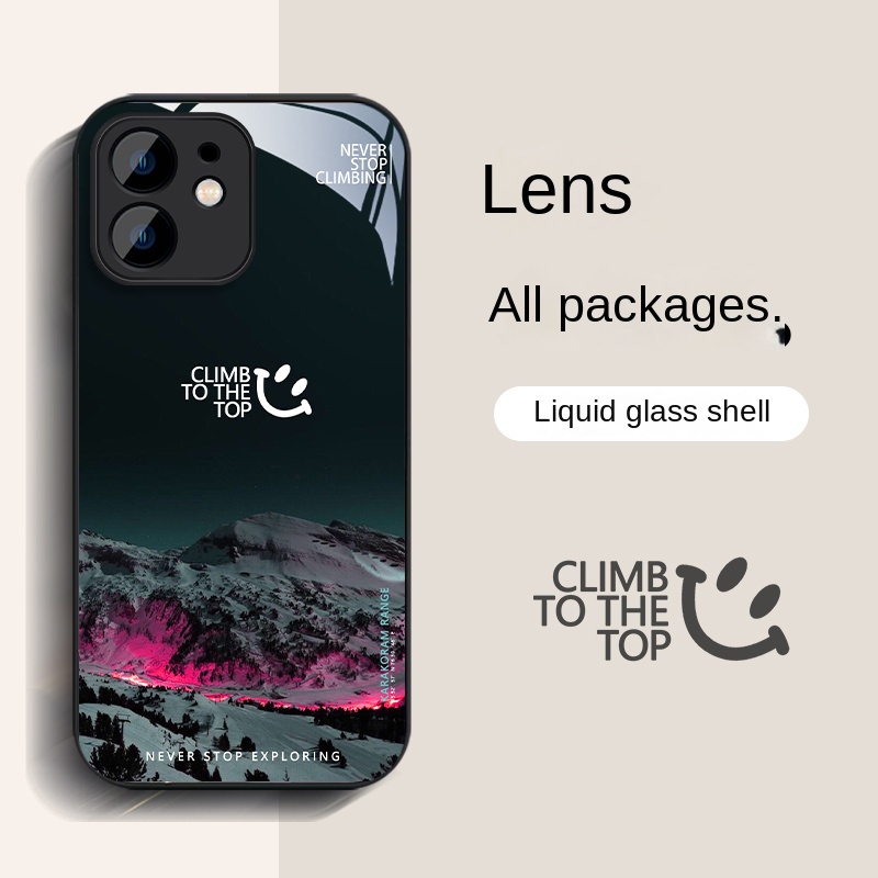 Ốp Điện Thoại Mặt Kính Hình Núi Tuyết Cho IPHONE 11 11 PRO 11 PRO MAX IPHONE 6 6s 6P 7 8 7 PLUS 8 PLUS X XR XS MAX