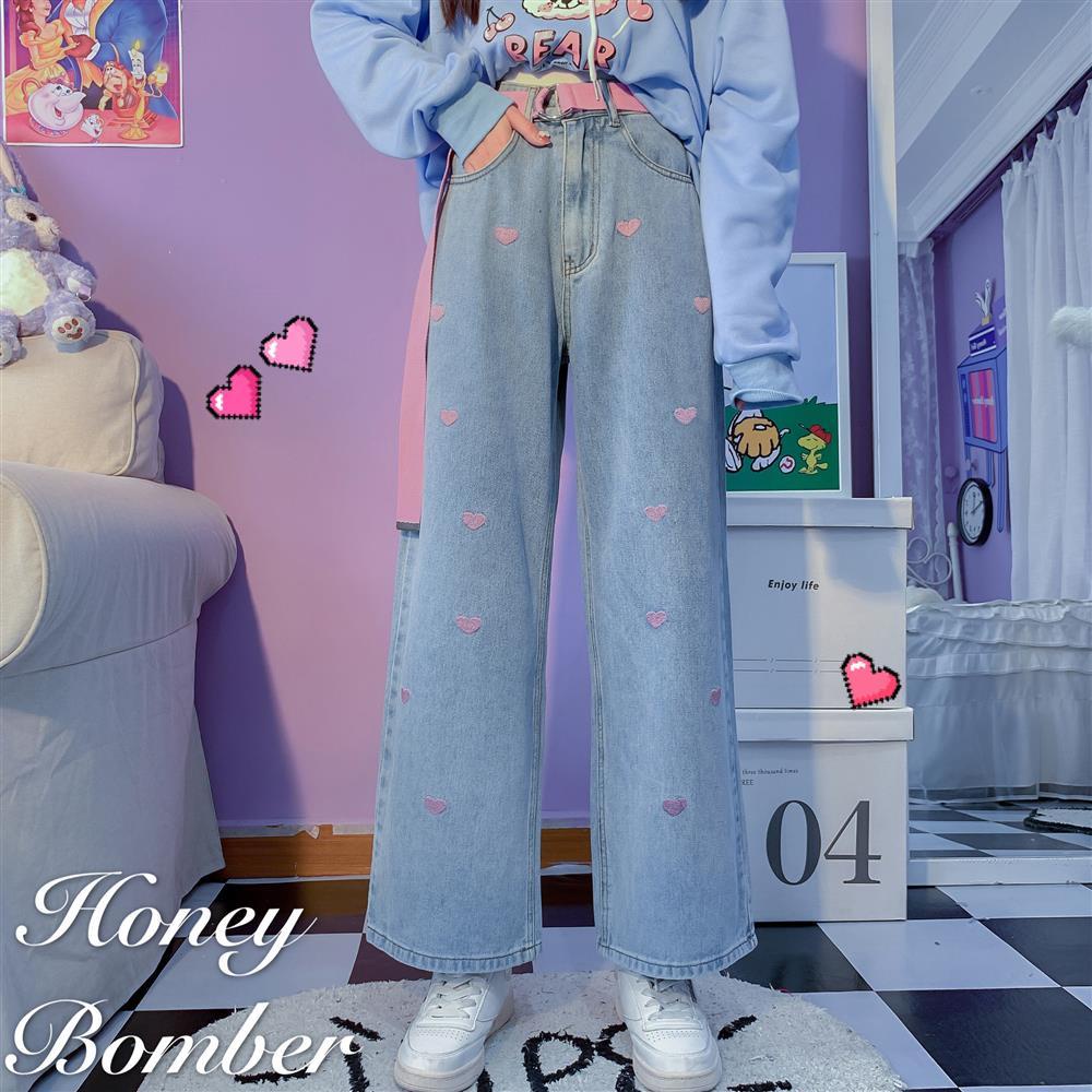 Quần Jeans Lửng Ống Rộng Phong Cách Vintage Thời Trang Cho Nữ