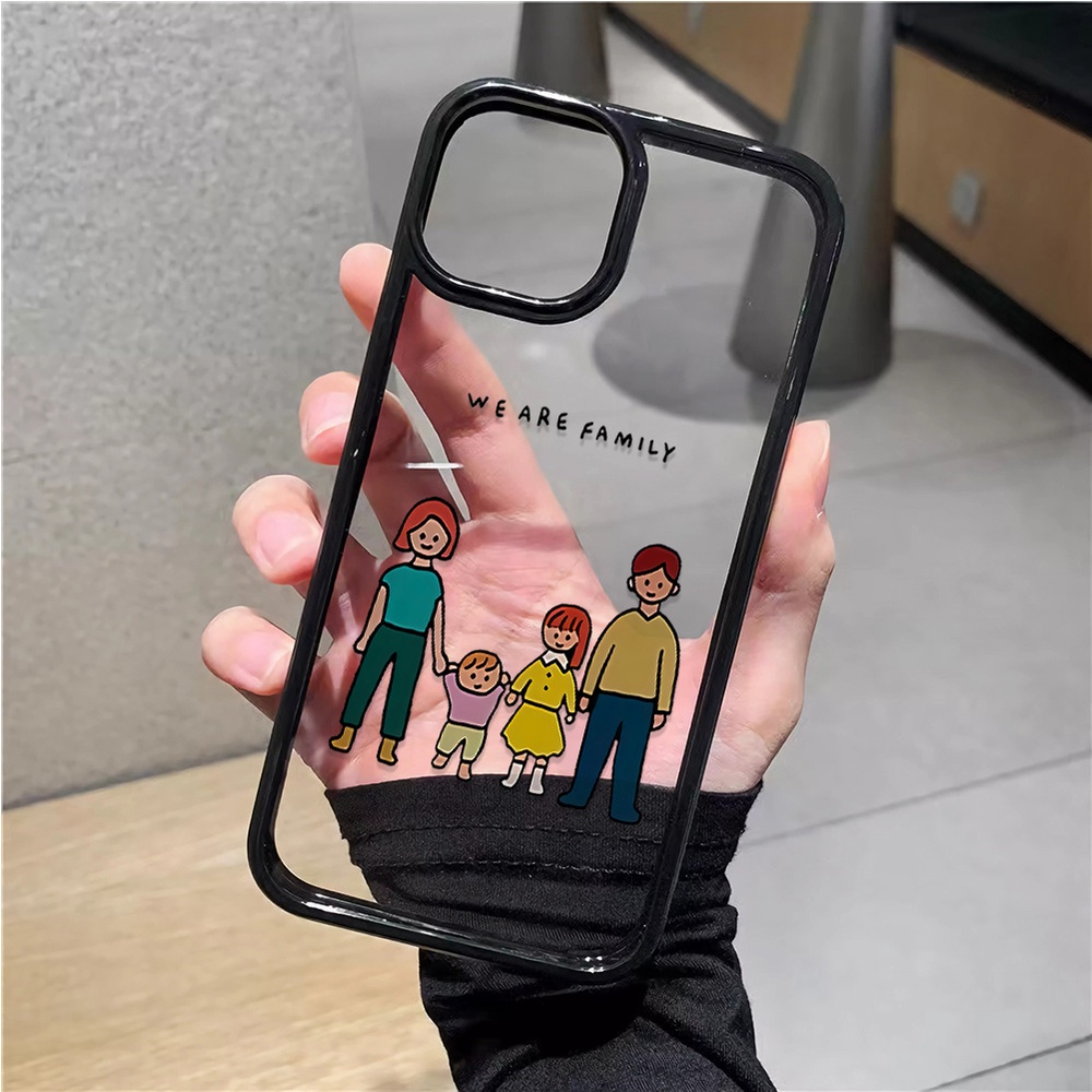 Ốp Điện Thoại Nhựa acrylic Cứng Trong Suốt In Hình Gia Đình Thời Trang Cho iphone 14promax 11 13 12 7Plus X XS Max