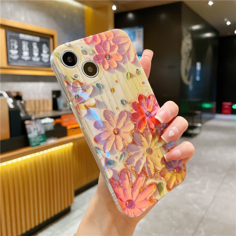 Ins style Oil painting daisy Phone Case compatible for iPhone11 11ProMax 13 13Pro 13ProMax Soft XS X XR 12 12Pro 12ProMax 14 14Pro 14ProMax