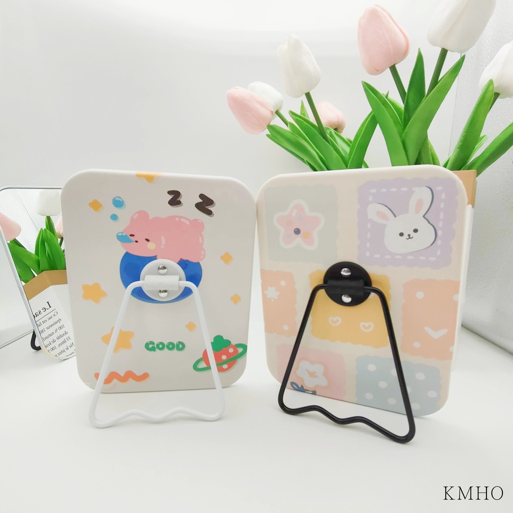 Gương Trang Điểm Để Bàn Kích Thước Nhỏ Họa Tiết Hoạt Hình Xinh Xắn