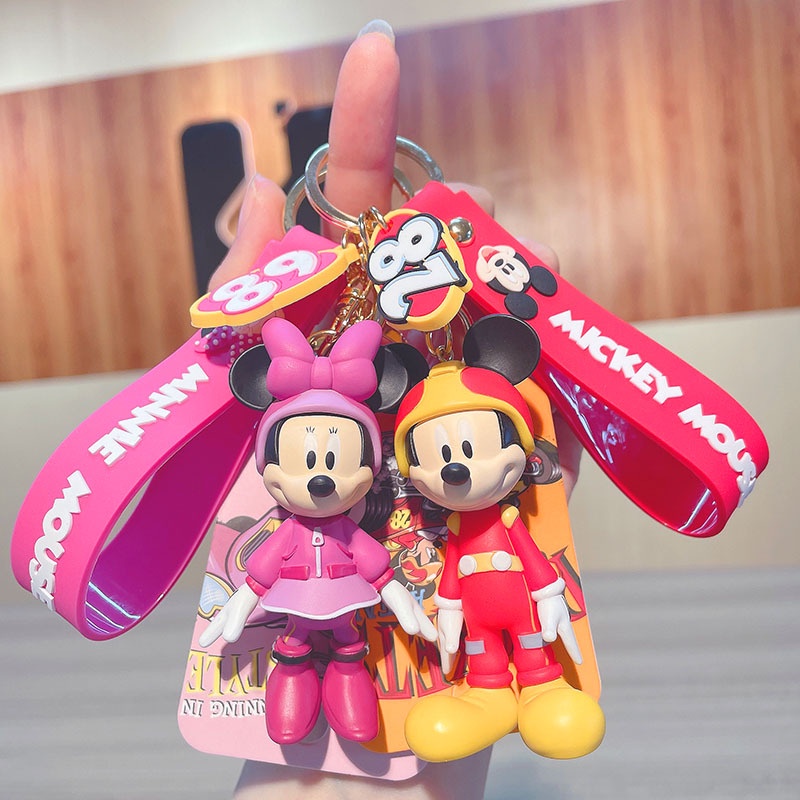 Móc Khóa Hình Chuột Mickey / Minnie / Vịt Donald Bằng PVC Dễ Thương