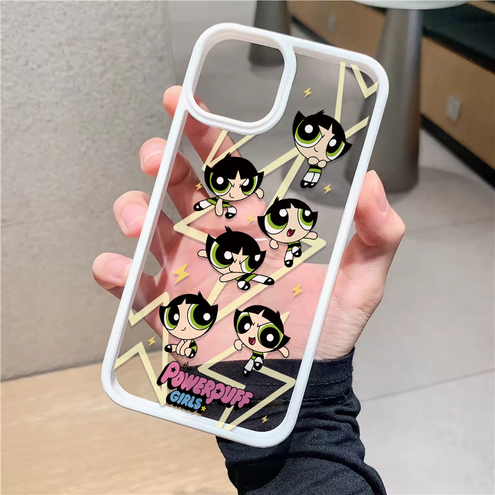 Ốp Điện Thoại Acrylic Cứng Trong Suốt In Hình Powerpuff Girls Cho iphone 14promax 11 13 12 7Plus 8 X XS Max