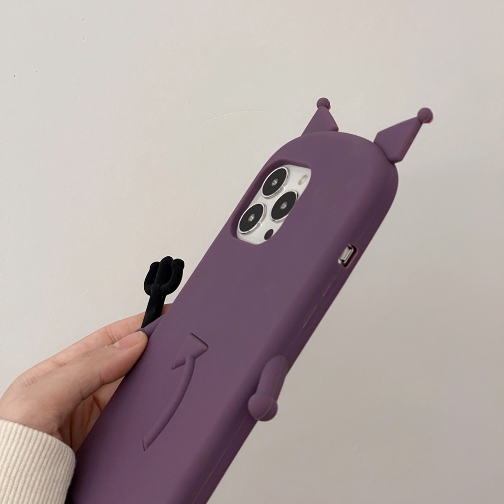 Ốp Điện Thoại Silicon Hình Demon Kuromi 3D Cho Iphone 11 12 13 14 PRO MAX