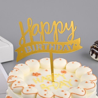 Topper Trang Trí Bánh Kem Chữ Happy Birthday Bằng Acrylic