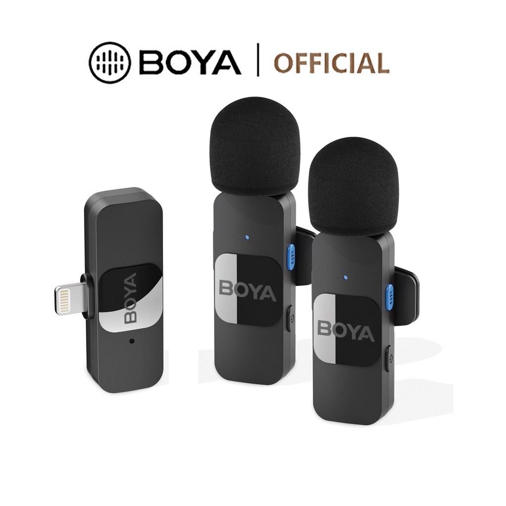 Micro không dây BOYA BY-V10/V20 Type-C kẹp ve áo nhỏ gọn chống ồn thích hợp cho iPhone/ camera hành trình