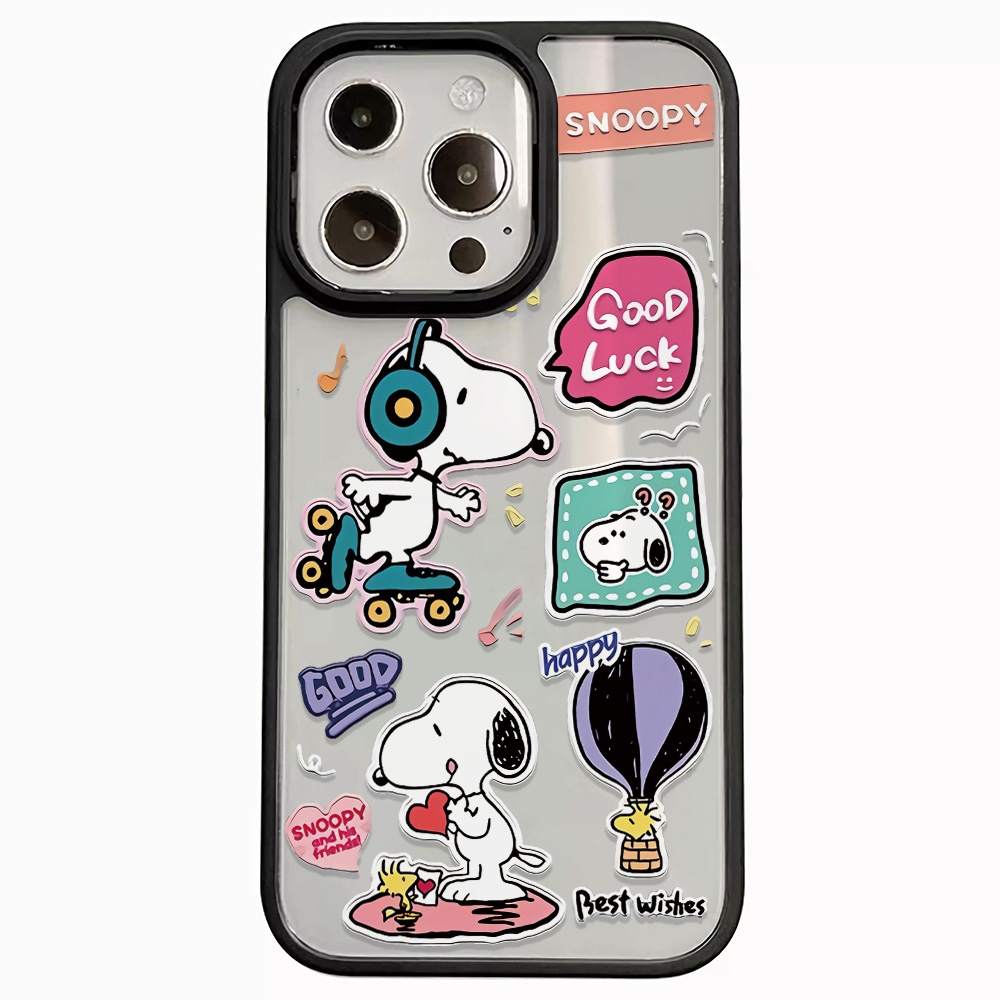 Ốp Điện Thoại Cứng Trong Suốt In Hình Snoopy Cho iphone 14promax 11 13 12 7Plus 8 X XS Max