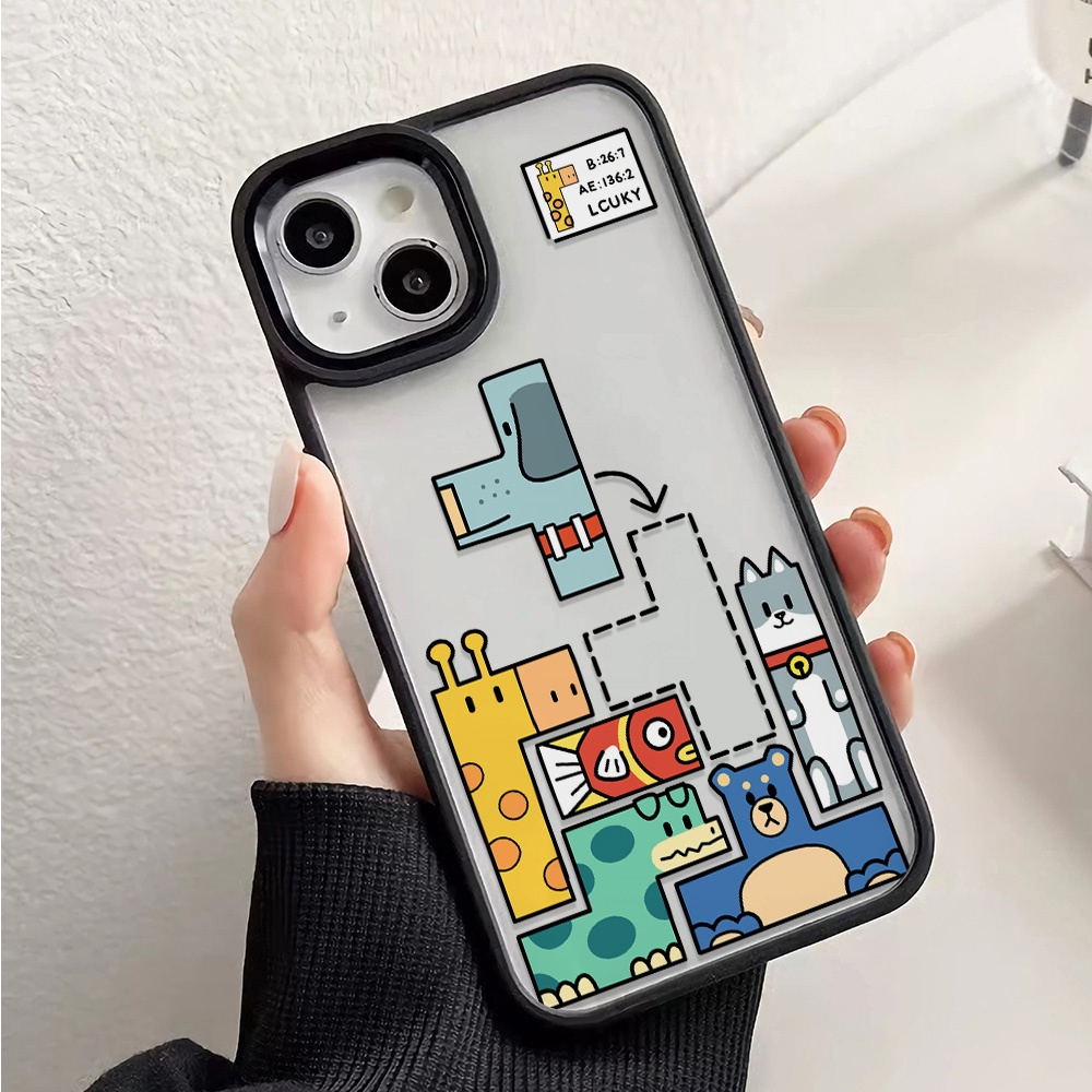 Ốp Điện Thoại Nhựa Acrylic Cứng Trong Suốt Hình Máy Chơi Game Tetris Cho iphone 14promax 11 13 12 7Plus 8 X XS Max