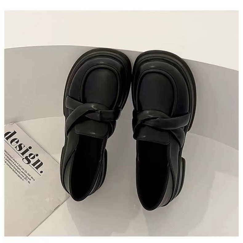 Giày Da Oxford Đế Dày Tăng Chiều Cao Thời Trang Mùa Xuân 2023 Phong Cách Retro